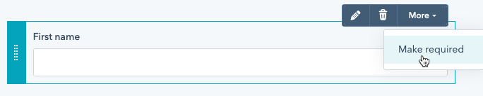 hubspot form field required