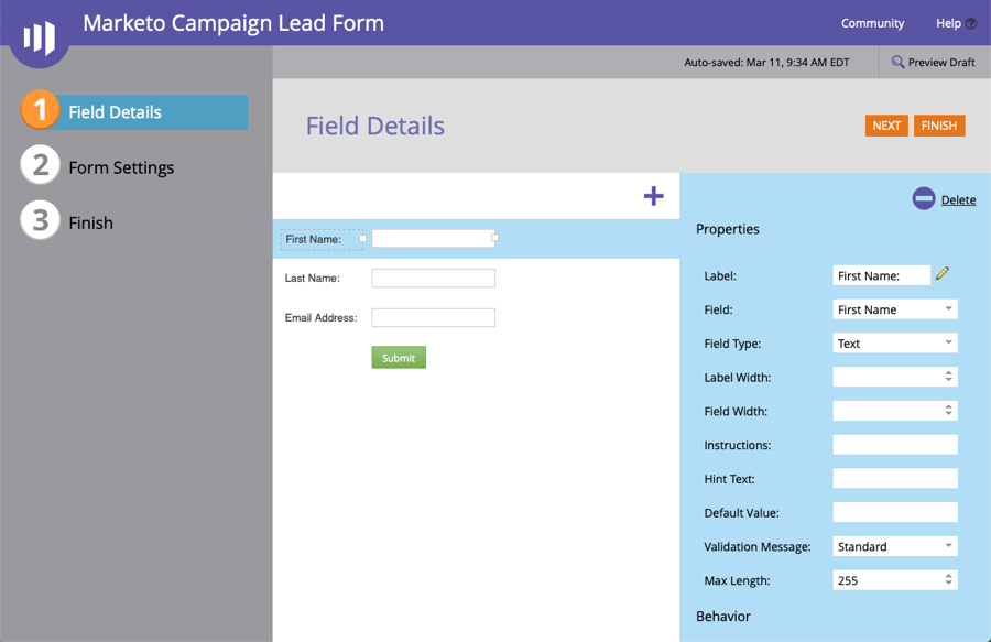 marketo field details